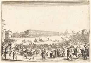 Piazza Santa Croce, Florencja, c. 1622. autorstwa Jacques Callot