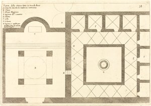 Plan kościoła w pobliżu domu Annasza, 1619. autorstwa Jacques Callot