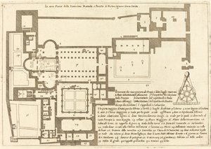 Plan kościoła Narodzenia Pańskiego autorstwa Jacques Callot