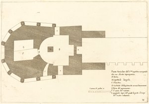 Plan kościoła Grobu Świętego autorstwa Jacques Callot