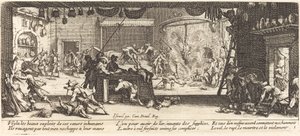 Plądrowanie dużej farmy autorstwa Jacques Callot