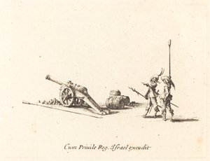 Przygotowanie do strzału z armaty, 16341635. autorstwa Jacques Callot