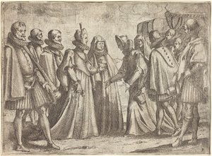 Recepcja w Mantui [po prawej] autorstwa Jacques Callot