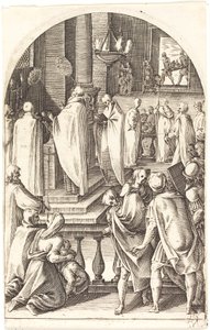 Święty Bazyli celebrujący Mszę św., 16081611. autorstwa Jacques Callot
