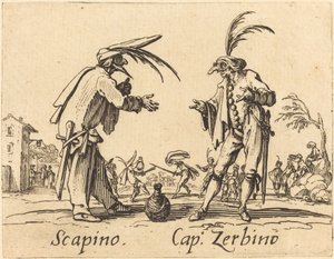 Scapino i Kap.Zerbino, ok. 1930 r. 1622. autorstwa Jacques Callot