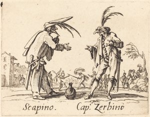 Scapino i Kap.Zerbino, ok. 1930 r. 1622. autorstwa Jacques Callot