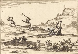 Pasterze broniący swoich stad autorstwa Jacques Callot