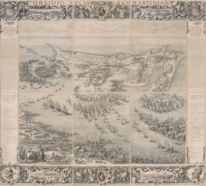 Oblężenie Cytadeli św. Marcina na Wyspie Ré autorstwa Jacques Callot