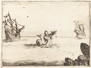 Syrena między dwoma statkami autorstwa Jacques Callot