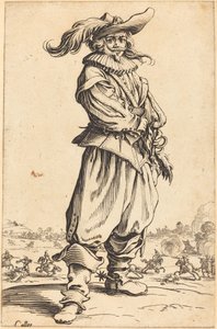 Żołnierz w Pierzastym Kapeluszu autorstwa Jacques Callot