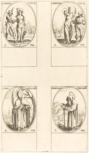 św. Agaty; św. Dorota; św. Romuald z Rawenny; Św. Paweł, biskup Verdun autorstwa Jacques Callot
