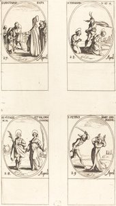 św. Anastazy; św. Teodora; św. Vitalis i Valeria; Św. Piotr Męczennik autorstwa Jacques Callot