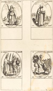 św. Antoniego; św. Pryska; św. Germanik; św. Fabian i Sebastian autorstwa Jacques Callot