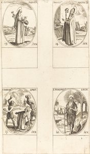 Św. Barnaba, Apostoł, Św. Honofry, Św. Antoni Padewski, Św. Bazyli Wielki. autorstwa Jacques Callot