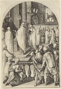 Święty Bazyli celebrujący ofiarę mszy autorstwa Jacques Callot