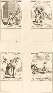 Św. Bonawentura, Św. Justus, Św. Henryk, Cesarz, Św. Antioch. autorstwa Jacques Callot