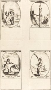 św. Katarzyny ze Sieny; św. Mariana; św. Eutropiusz; św. Zofia autorstwa Jacques Callot
