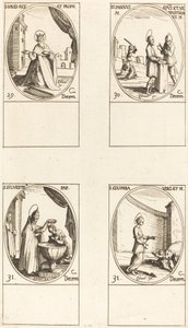 św. Dawida, króla i proroka; św. Sabinus i Venustianus; św. Sylwestra; Św. Kolumba autorstwa Jacques Callot
