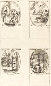 św. Eleuteriusza, opata; św. Regina; Święty Jan; Narodzenia Najświętszej Marii Panny autorstwa Jacques Callot