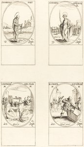 św. Ferreolus, św. Styczeń, św. Eustachy i jego dzieci, św. Fausta i Ewalazjusz. autorstwa Jacques Callot