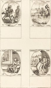 św. św. Sabasa; św. Marek Ewangelista; Św. Marcelina autorstwa Jacques Callot