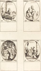 św. Germanus z Paryża; św. Maksymin; św. Emmelia; św. Petronilla autorstwa Jacques Callot