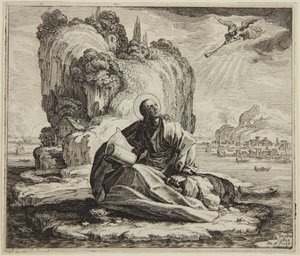 Święty Jan na wyspie Patmos autorstwa Jacques Callot
