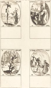 św. Maria Doloru; św. Stefan, opat; św. Apollo; św. koło autorstwa Jacques Callot