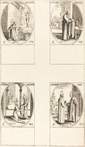 Św. Maria Gaudioru, Św. Klaudiusz, Św. Norbert, Św. Robert. autorstwa Jacques Callot