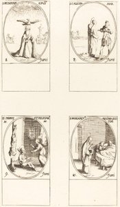 św. Medarda; Św. Kaliopa; św. Primus i Felicjan; Św. Małgorzata Szkocji autorstwa Jacques Callot