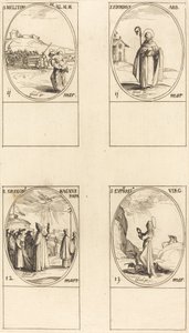 św. Meliton; św Firminus; św. Grzegorz Wielki; św. Eufrazja autorstwa Jacques Callot