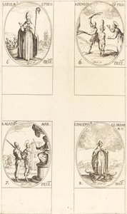 Św. Mikołaj; św. Dionisia i Syn; św. Agaty; Poczęcie Dziewicy autorstwa Jacques Callot