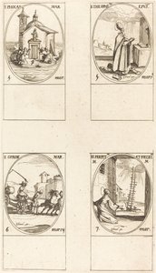 św. Fokas; św. Teofil; św. Conona; Święci Perpetua i Felicity autorstwa Jacques Callot