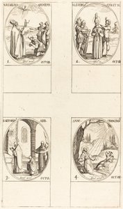 św. Remigiusz; św. Leodegarius; św. Gerard, opat; św. Franciszek z Asyżu autorstwa Jacques Callot