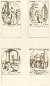 św. Sulpicjusza; Aldegondes; św. Sabina; Powołanie św. Marka autorstwa Jacques Callot