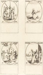 św. Gerwazy i Protazy; św. Silverius; św. Euzebiusz z Samosaty; Św. Paulin z Nola autorstwa Jacques Callot