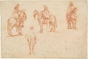 Studium czterech jeźdźców autorstwa Jacques Callot