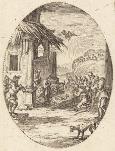 Adoracja pasterzy autorstwa Jacques Callot