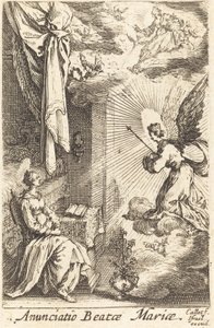 Zwiastowanie w roku 1630 lub po nim. autorstwa Jacques Callot