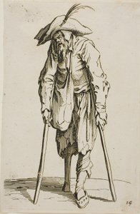 Żebrak z drewnianą nogą, płyta czternasta z The Beggars autorstwa Jacques Callot