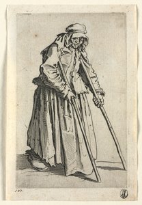The Beggars: Żebraczka o kulach , c. 1623. autorstwa Jacques Callot