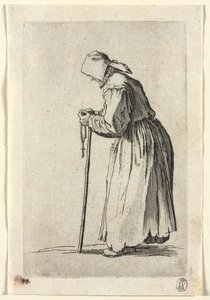 Żebracy: Żebrak przy różańcu, c. 1623. autorstwa Jacques Callot