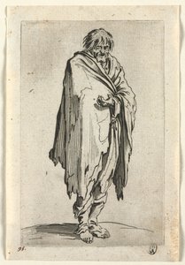 The Beggars: Żebrak bez kapelusza i butów , c. 1623. autorstwa Jacques Callot