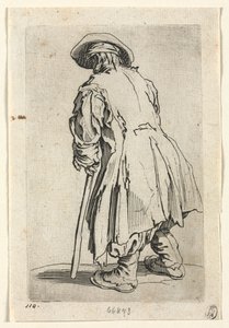 The Beggars: Stary żebrak na jednej kuli autorstwa Jacques Callot
