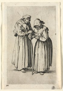 Żebracy: dwie żebraczki, c. 1623. autorstwa Jacques Callot
