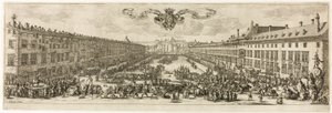 Carrière lub Rue Neuve w Nancy (Nowa Ulica) autorstwa Jacques Callot