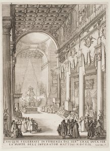 Katafalk cesarza Macieja autorstwa Jacques Callot