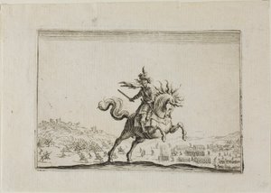 Komandor na koniu, z filmu Kaprysy autorstwa Jacques Callot