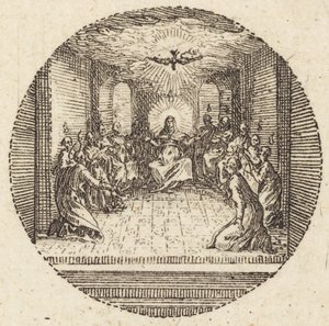 Zejście świętej gołębicy, ok. godz. 1631. autorstwa Jacques Callot