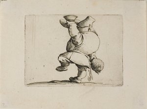 Pijący widziany z tyłu, z Varie Figure Gobbi autorstwa Jacques Callot
